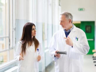 Doctors talking in an hospital