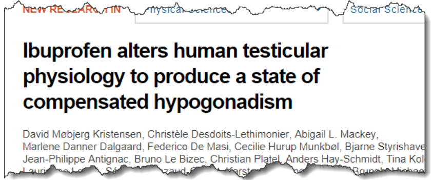 Ibuprofen alters human testicular physiology to produce a state of compensated hypogonadism